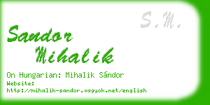 sandor mihalik business card