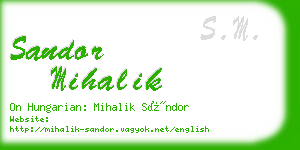 sandor mihalik business card